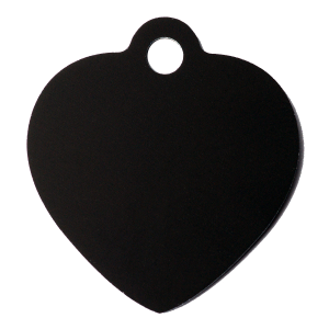 Черен алуминиев медальон - сърце